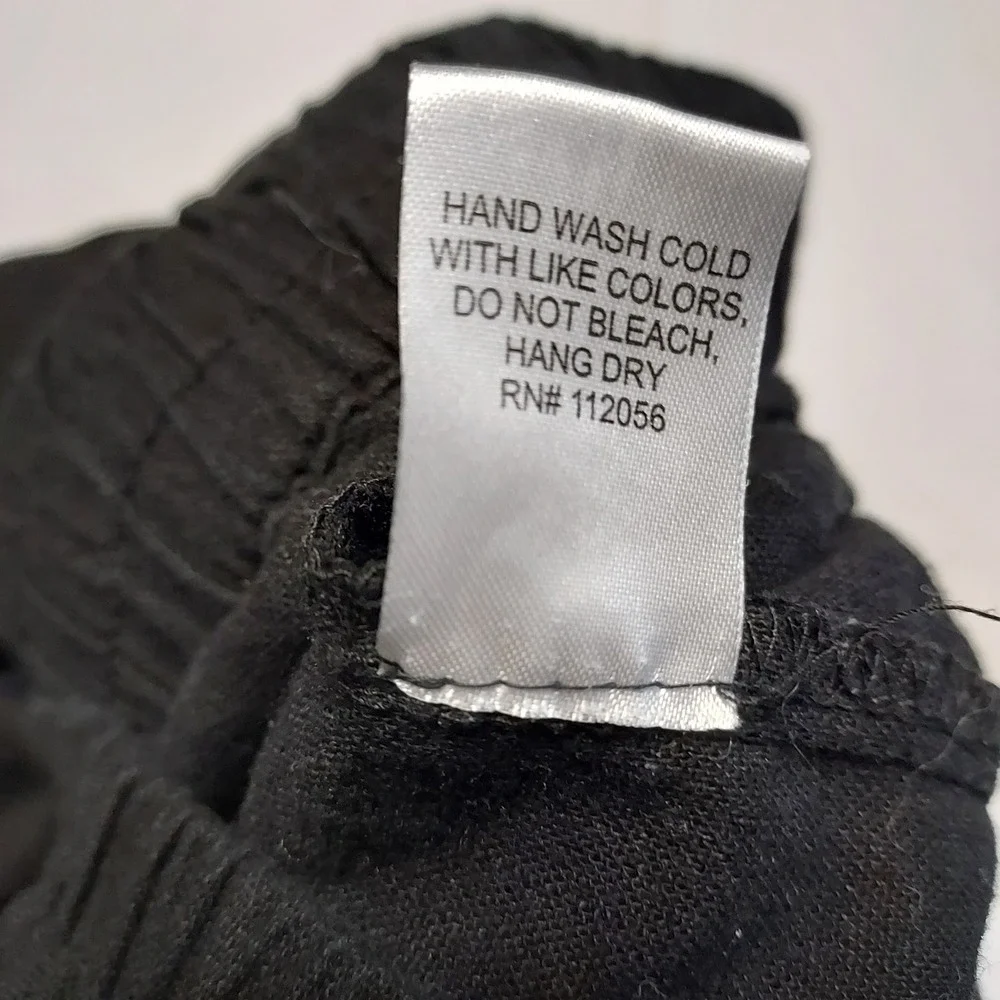 Zenana Women's‎ Linen Blend Shorts Black 3X Elastic Waist Drawstring Pockets - Picture 7 of 8